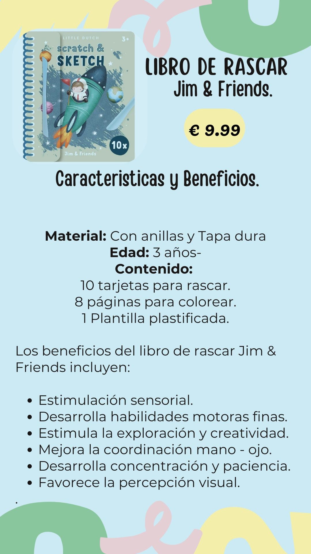 Libro de rascar Jim & Friends.